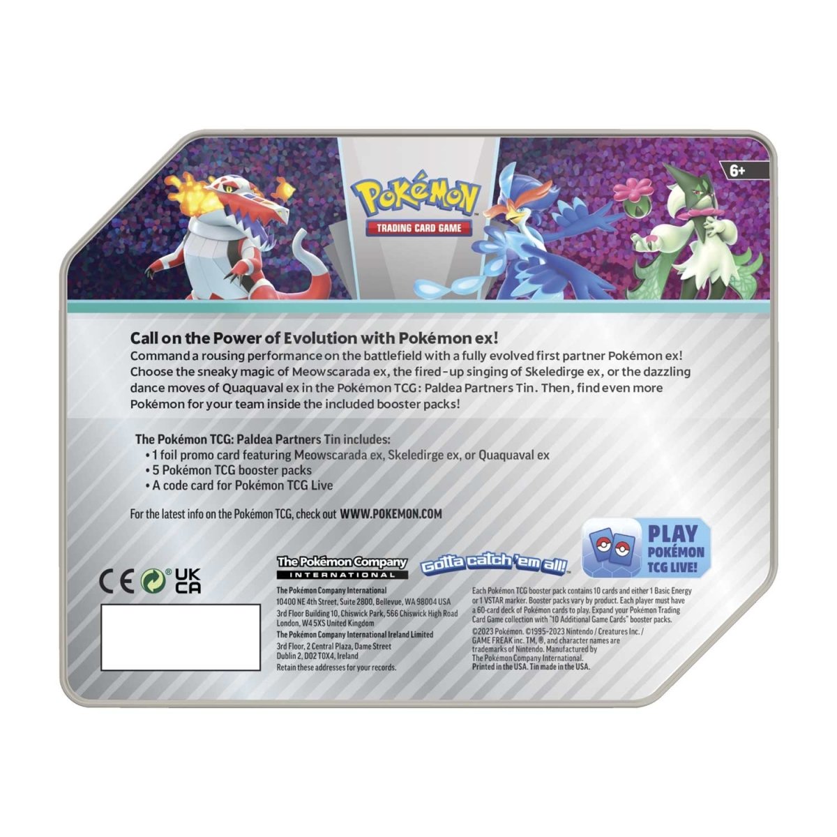 Pokemon TCG Paldea Partners Tin (Quaquaval ex)