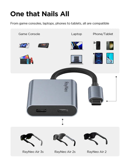 RayNeo USB C To Glasses Charging Adapter