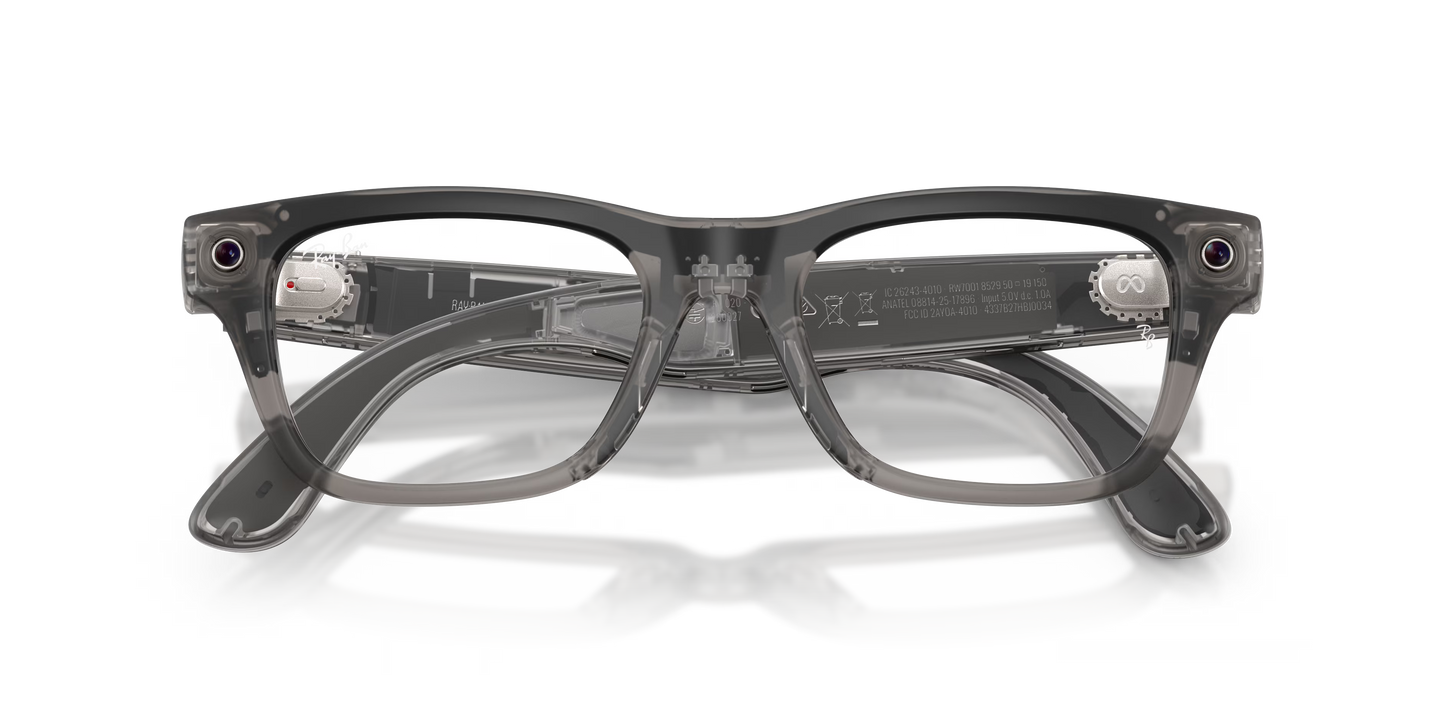 Rayban Meta Blayzer Optics Gen 2 Universal Fit Matte Transparent Ice Grey