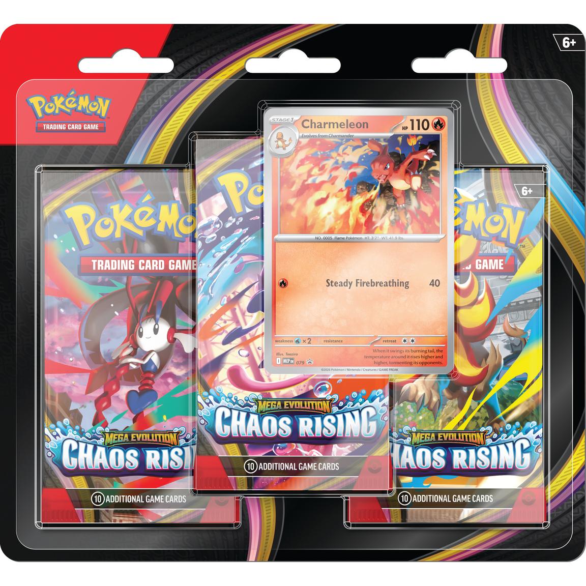 Pokemon Trading Card Game Chaos Rising Three Booster Blister