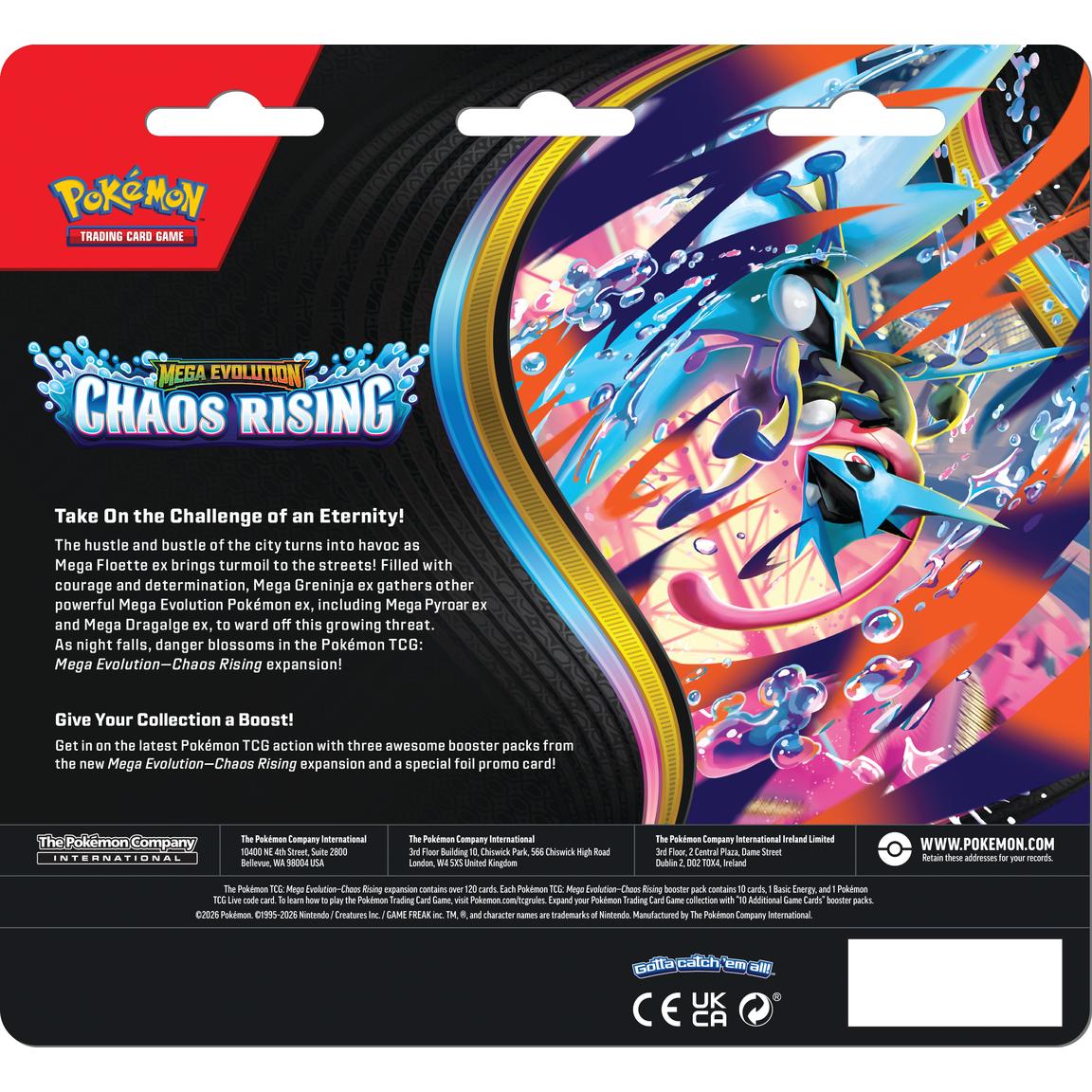 Pokemon Trading Card Game Chaos Rising Three Booster Blister