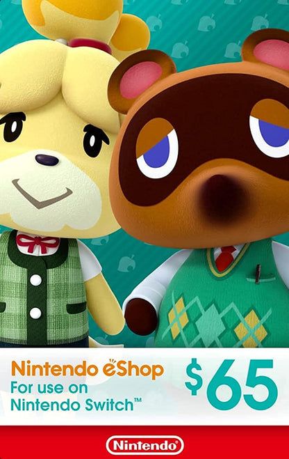 Nintendo Eshop Gift Card 65$ Usa United States
