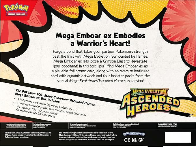 Pokemon TCG Mega Evolution Ascended Heroes Mega Emboar ex Box