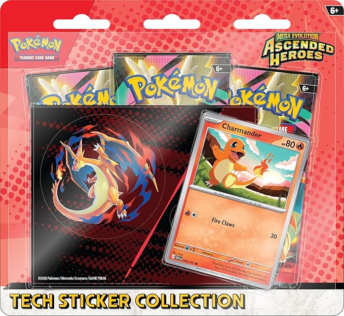 Pokemon TCG Mega Evolution Ascended Heroes Tech Sticker Collection Charmander
