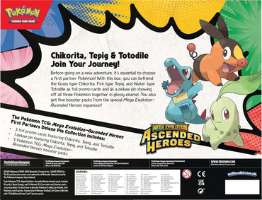 Pokemon TCG Mega Evolution Ascended Heroes First Partners Deluxe Pin Collection (3 Foil Promo Cards, 1 Deluxe Pin & 5 Booster Packs)