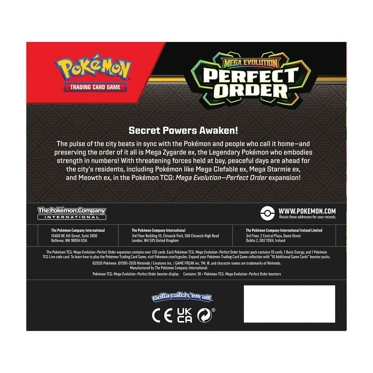 Pokemon TCG Mega Evolution Perfect Order Booster Display Box 36 Packs