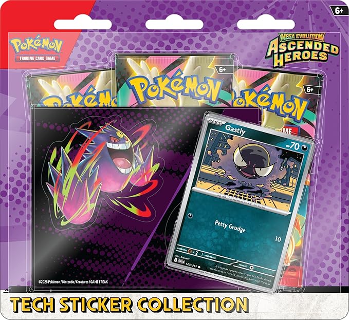Pokemon TCG Mega Evolution Ascended Heroes Tech Sticker Collection Gastly