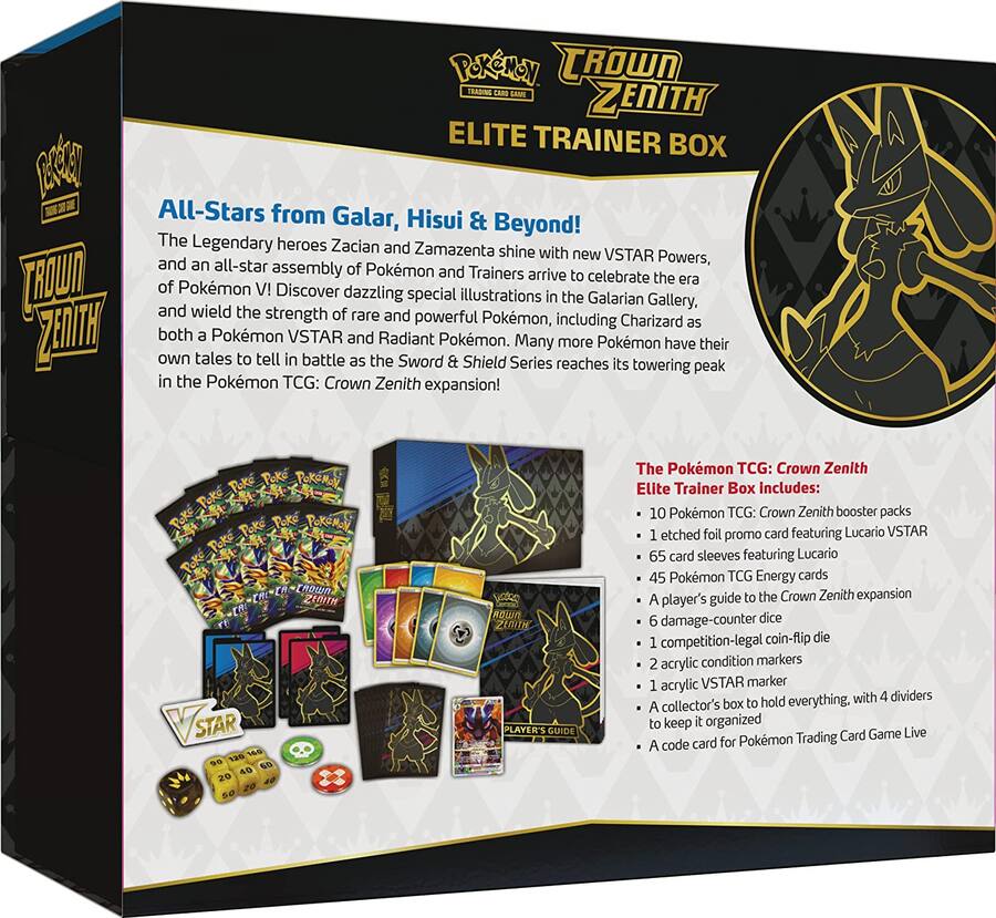Pokemon TCG Crown Zenith Elite Trainer Box (Lucario)