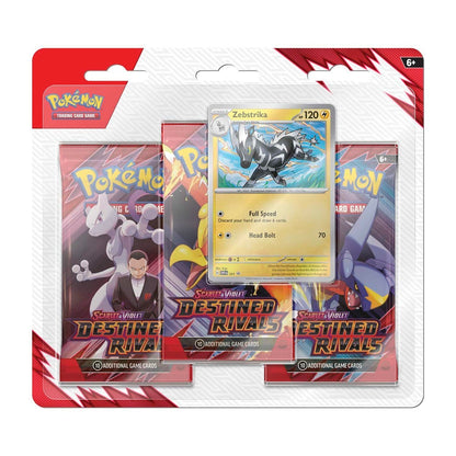 Pokemon TCG Scarlet & Violet-Destined Rivals 3 Booster Packs & Zebstrika Promo Card