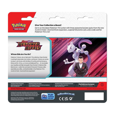 Pokemon TCG Scarlet & Violet-Destined Rivals 3 Booster Packs & Zebstrika Promo Card