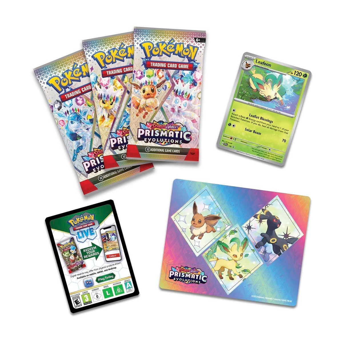 Pokemon TCG Scarlet & Violet Prismatic Evolutions Tech Sticker Collection (Leafeon)