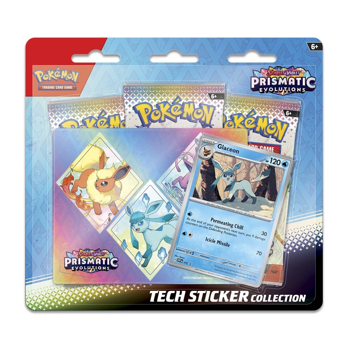 Pokemon TCG  Scarlet & Violet Prismatic Evolutions Tech Sticker Collection (Glaceon)