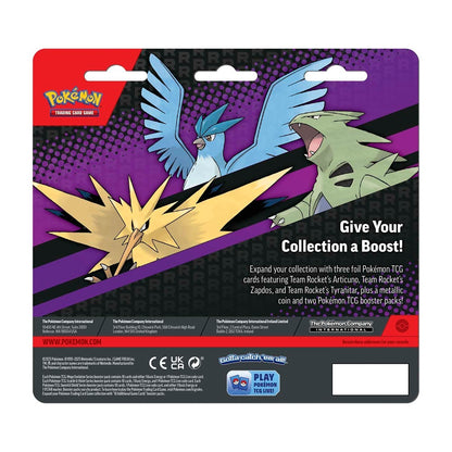 Pokemon TCG 3 Team Rockets Pokemon with 2 Booster Packs & Coin