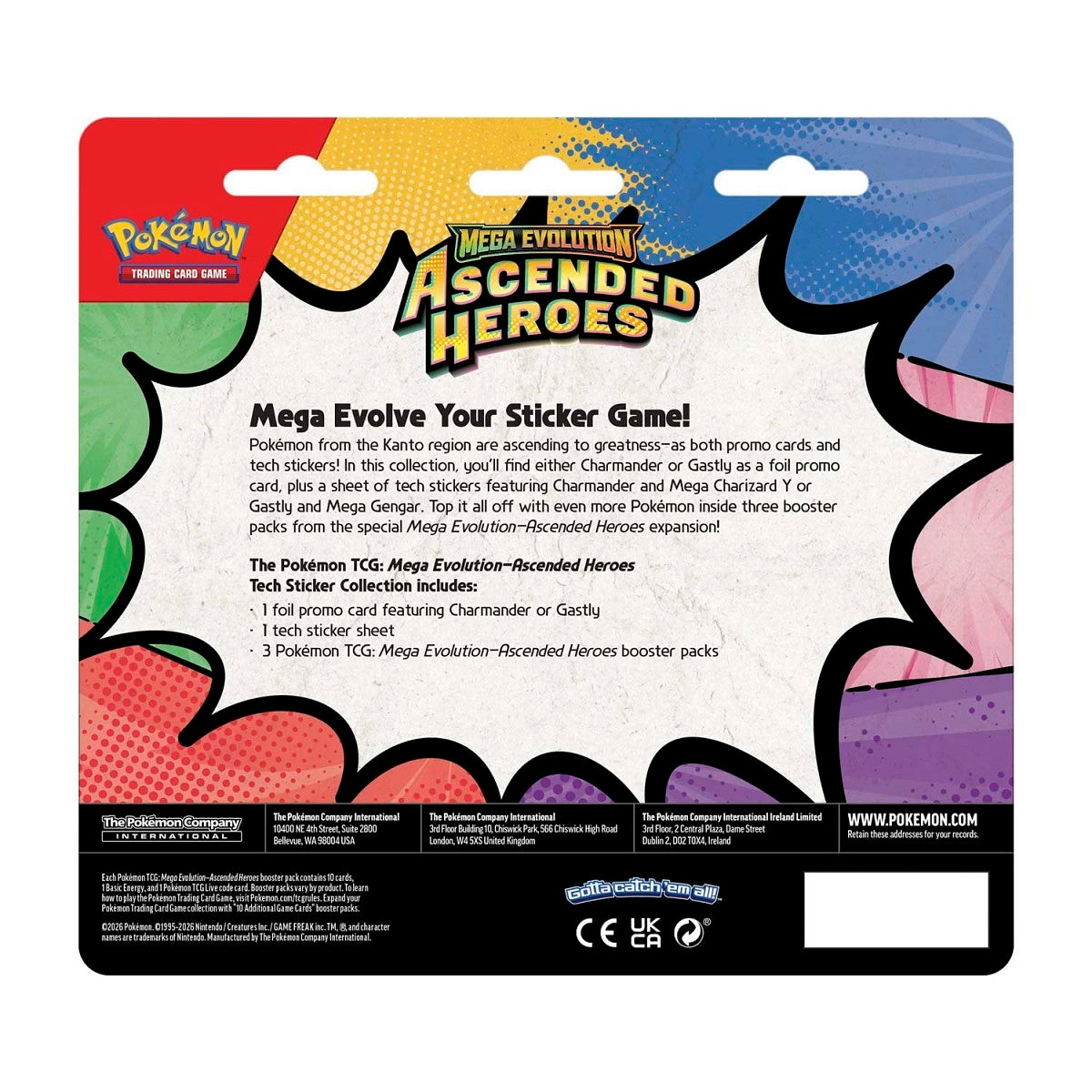 Pokemon TCG Mega Evolution Ascended Heroes Tech Sticker Collection Gastly