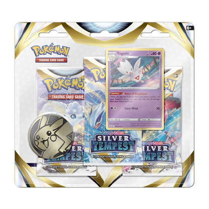 Pokemon TCG Sword & Shield Silver Tempest 3 Booster Packs Coin & Togetic Promo Card