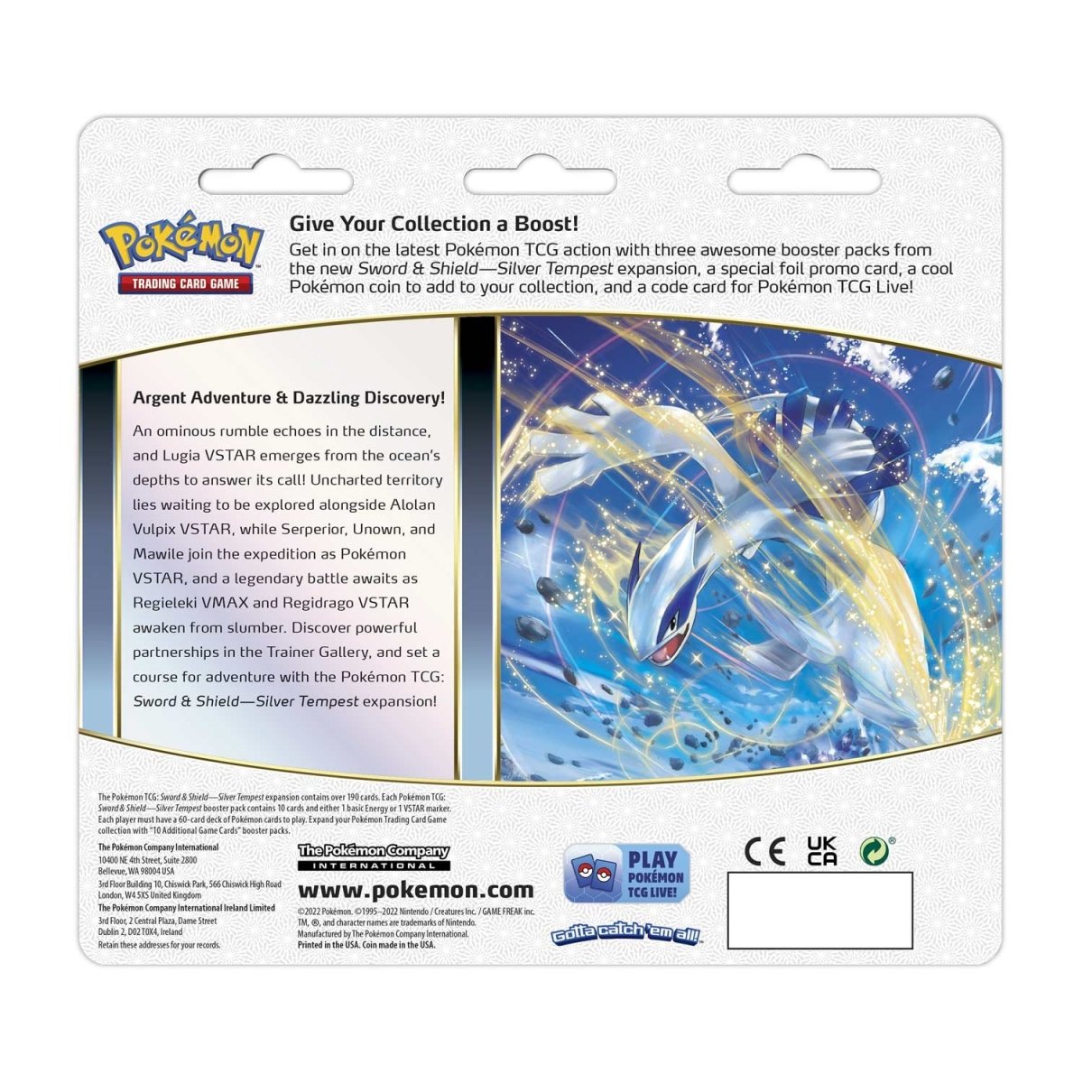 Pokemon TCG Sword & Shield Silver Tempest 3 Booster Packs Coin & Togetic Promo Card