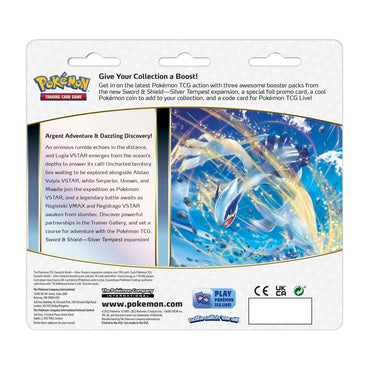 Pokemon TCG Sword & Shield Silver Tempest 3 Booster Packs Coin & Togetic Promo Card