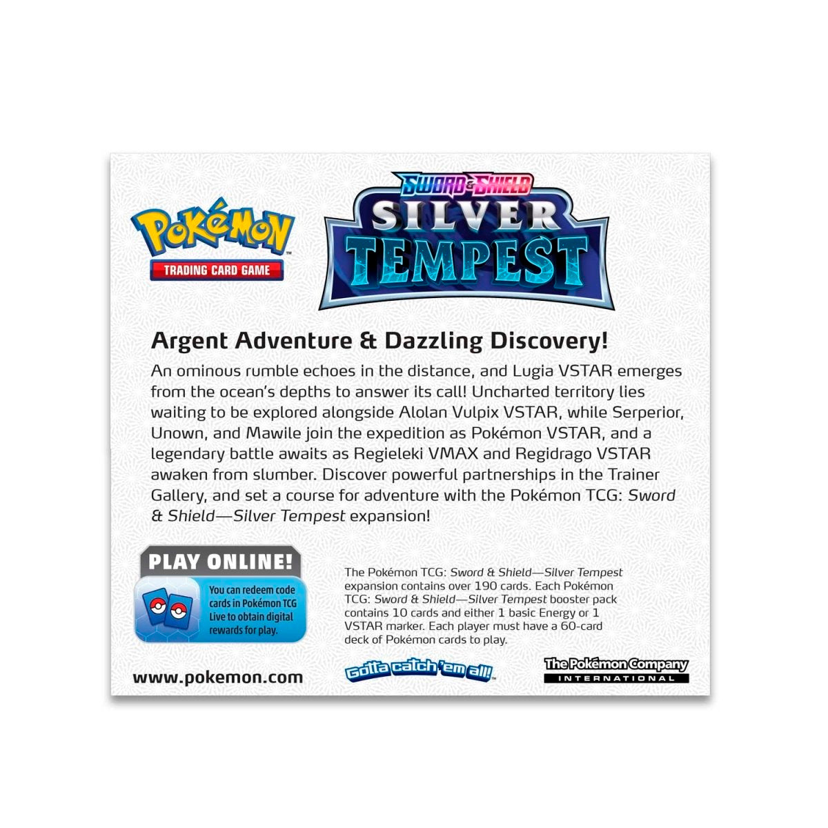 Pokemon TCG Sword & Shield Silver Tempest Booster Display Box (36 Packs)