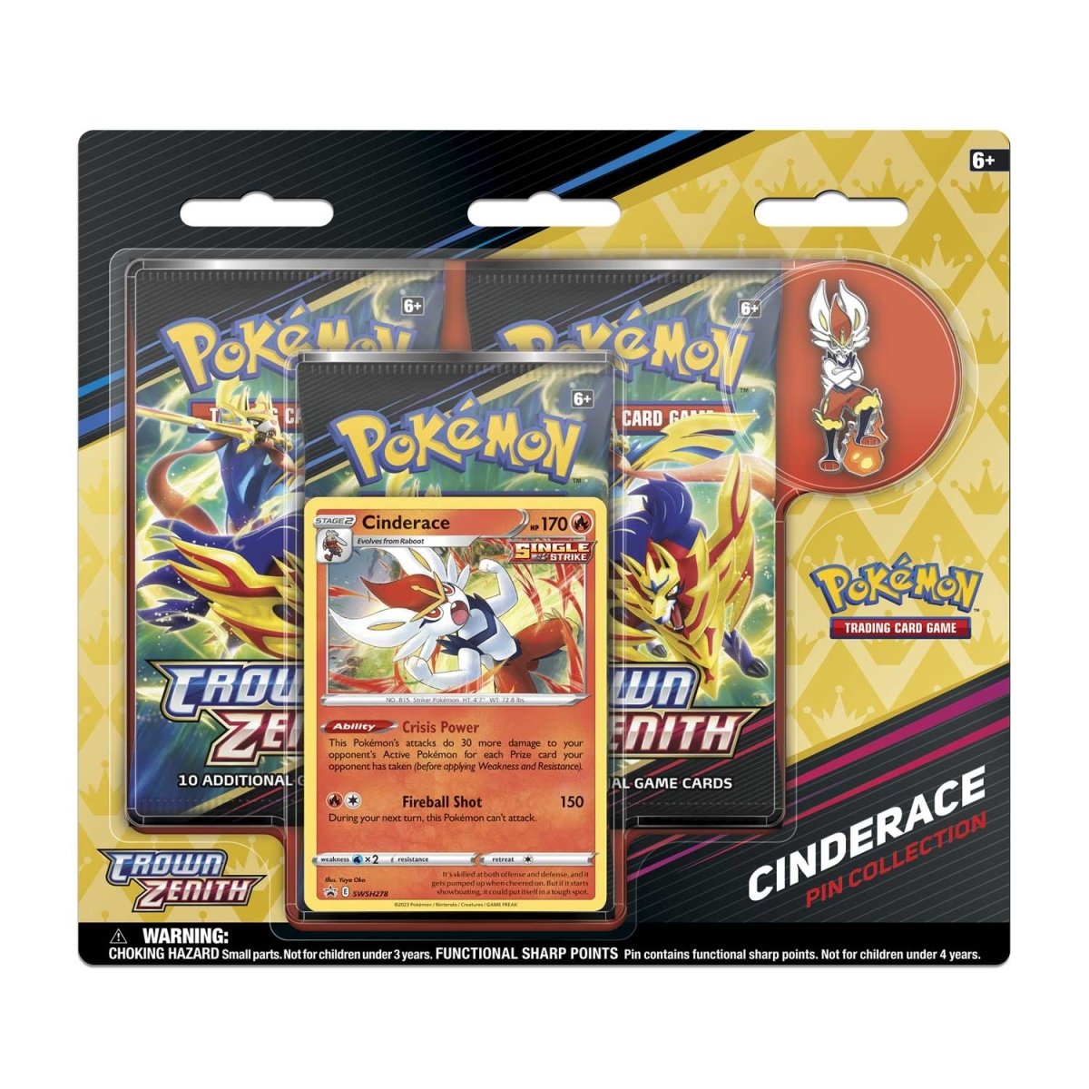 Pokemon TCG Crown Zenith Pin Collection (Cinderace)