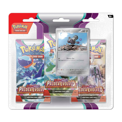 Pokemon TCG Scarlet & Violet Paldea Evolved 3 Booster Packs & Varoom Promo Card
