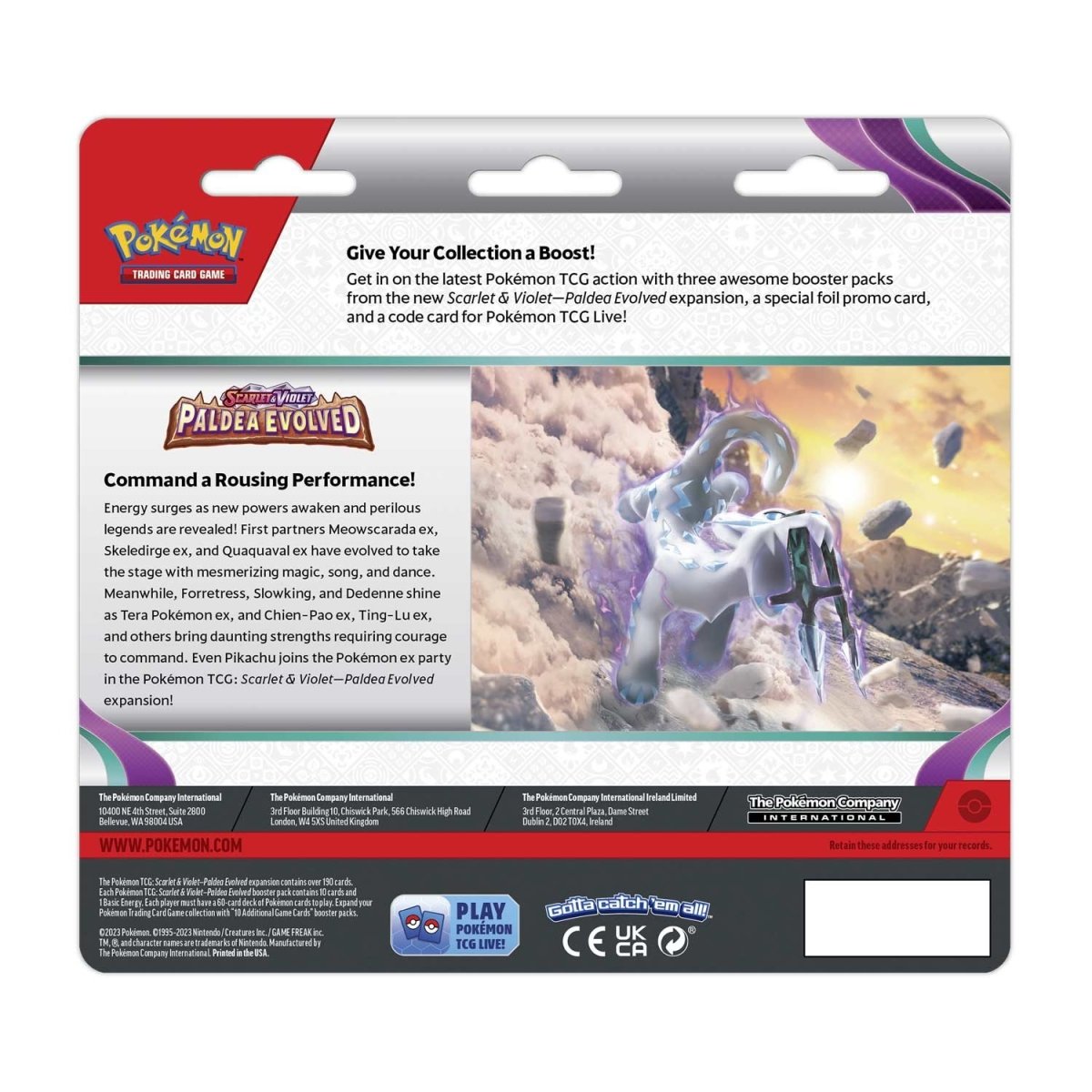 Pokemon TCG Scarlet & Violet Paldea Evolved 3 Booster Packs & Varoom Promo Card