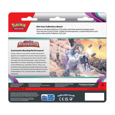Pokemon TCG Scarlet & Violet Paldea Evolved 3 Booster Packs & Varoom Promo Card