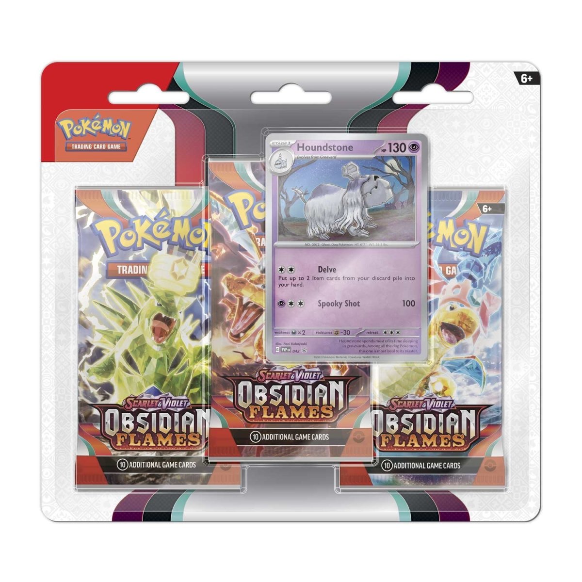 Pokemon TCG Scarlet & Violet Obsidian Flames 3 Booster Packs & Greavard Promo Card