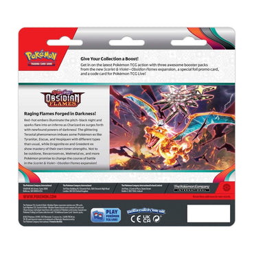 Pokemon TCG Scarlet & Violet Obsidian Flames 3 Booster Packs & Greavard Promo Card