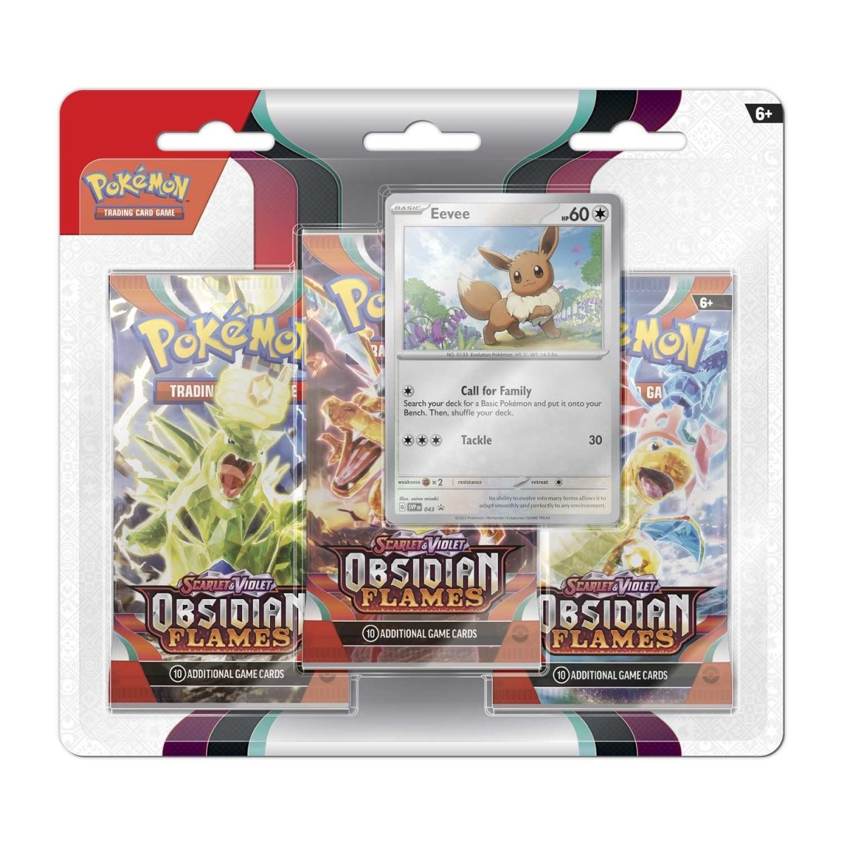 Pokemon TCG Scarlet & Violet Obsidian Flames 3 Booster Packs & Eevee Promo Card