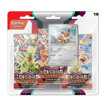 Pokemon TCG Scarlet & Violet Obsidian Flames 3 Booster Packs & Eevee Promo Card