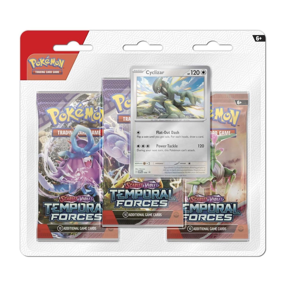 Pokemon TCG Scarlet & Violet Temporal Forces 3 Booster Packs & Cyclizar Promo Card