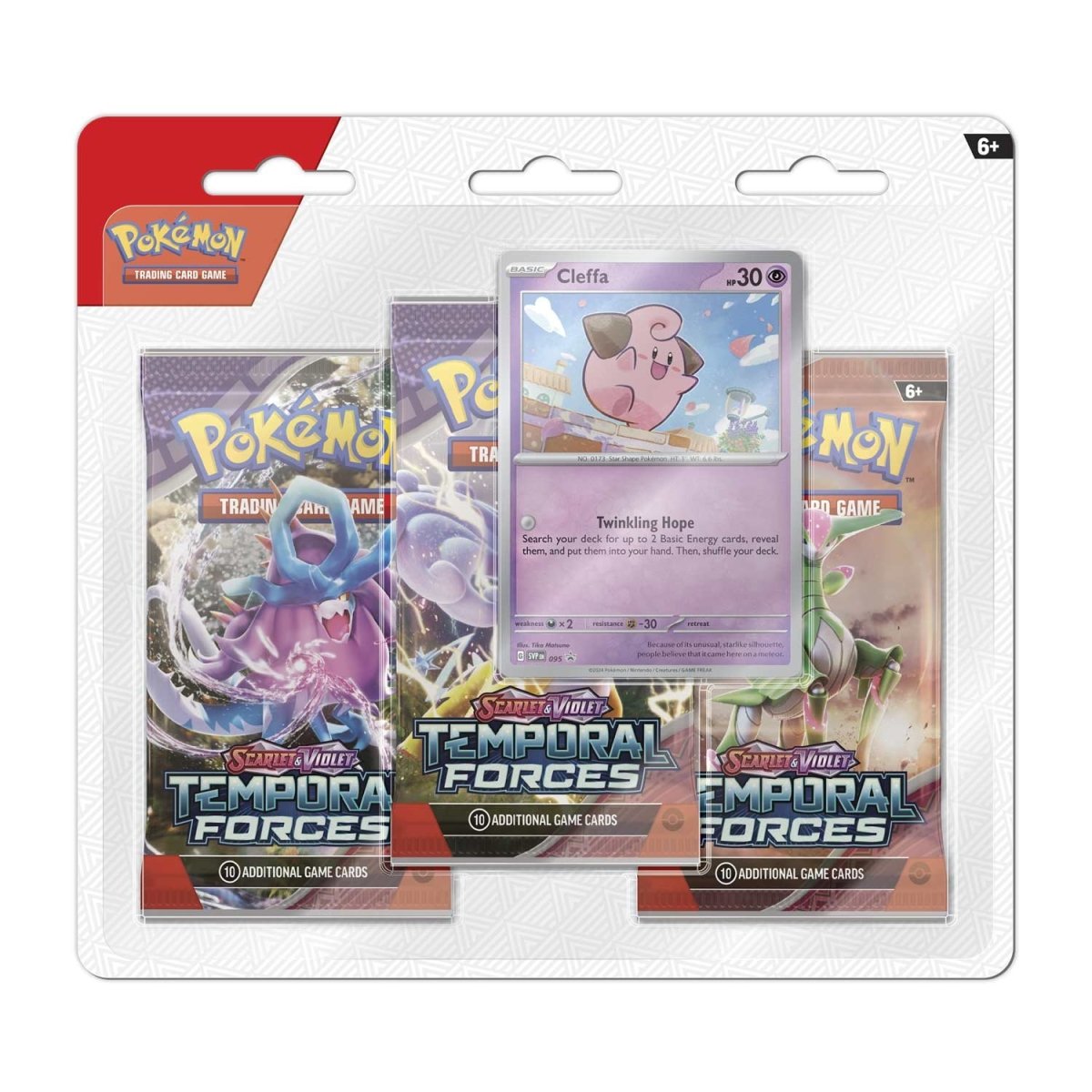 Pokemon TCG Scarlet & Violet Temporal Forces 3 Booster Packs & Cleffa Promo Card