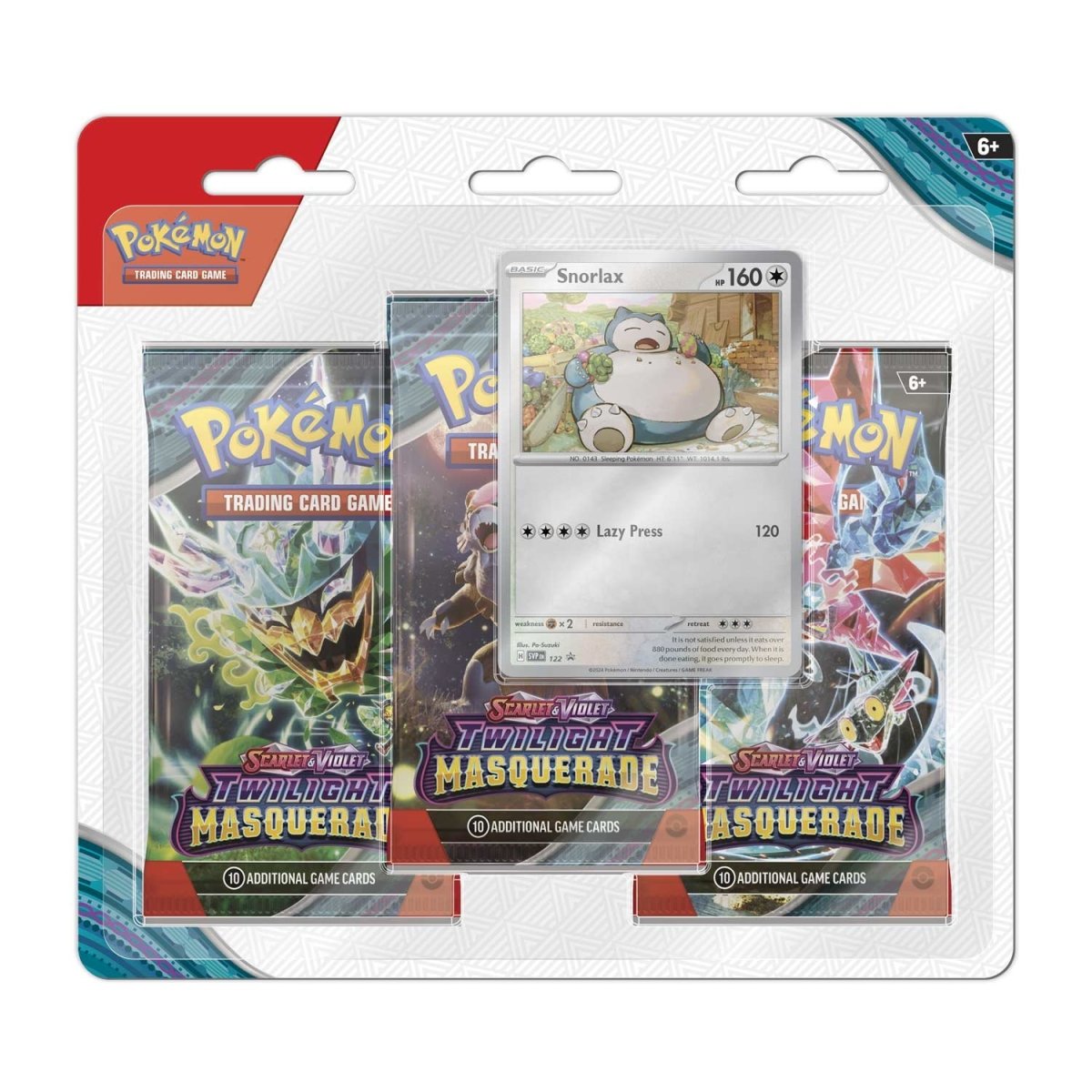 Pokemon TCG Scarlet & Violet Twilight Masquerade 3 Booster Packs & Snorlax Promo Card
