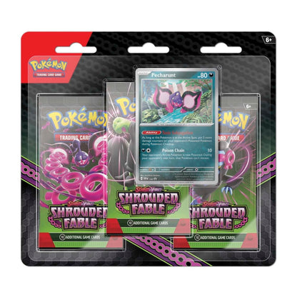 Pokemon TCG Scarlet & Violet Shrouded Fable 3 Booster Packs & Pecharunt Promo Card