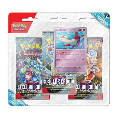 Pokémon TCG Scarlet & Violet Stellar Crown 3 Booster Packs & Latias Promo Card