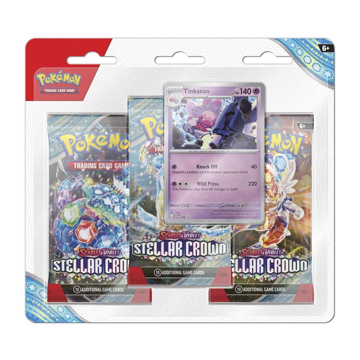 Pokmon TCG Scarlet & Violet Stellar Crown 3 Booster Packs & Tinkaton Promo Card