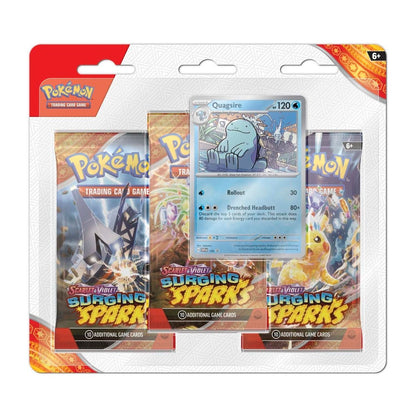 Pokemon TCG Scarlet & Violet Surging Sparks 3 Booster Packs & Quagsire Promo Card