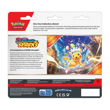 Pokemon TCG Scarlet & Violet Surging Sparks 3 Booster Packs & Quagsire Promo Card