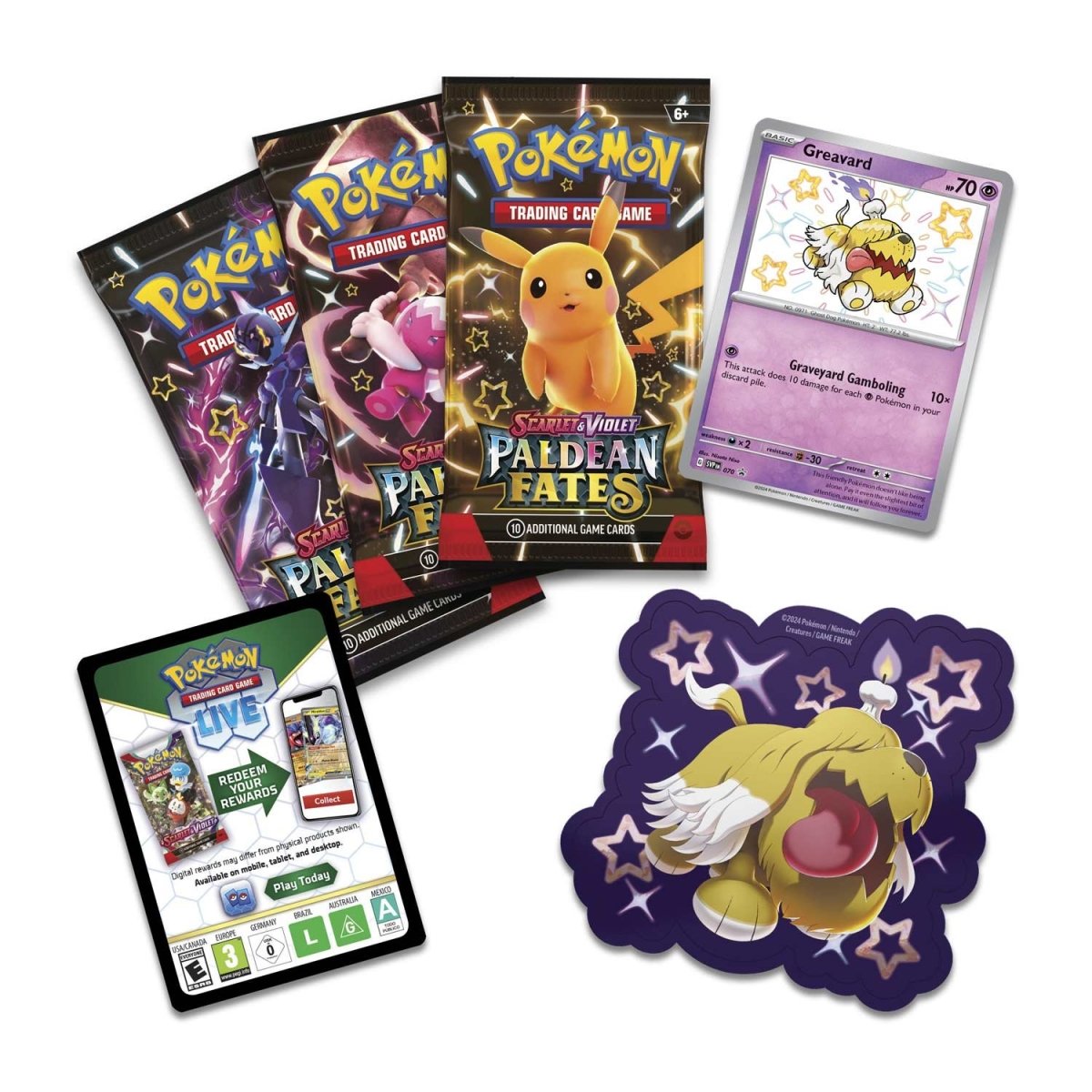 Pokemon TCG Scarlet & Violet Paldean Fates Tech Sticker Collection (Shiny Greavard)