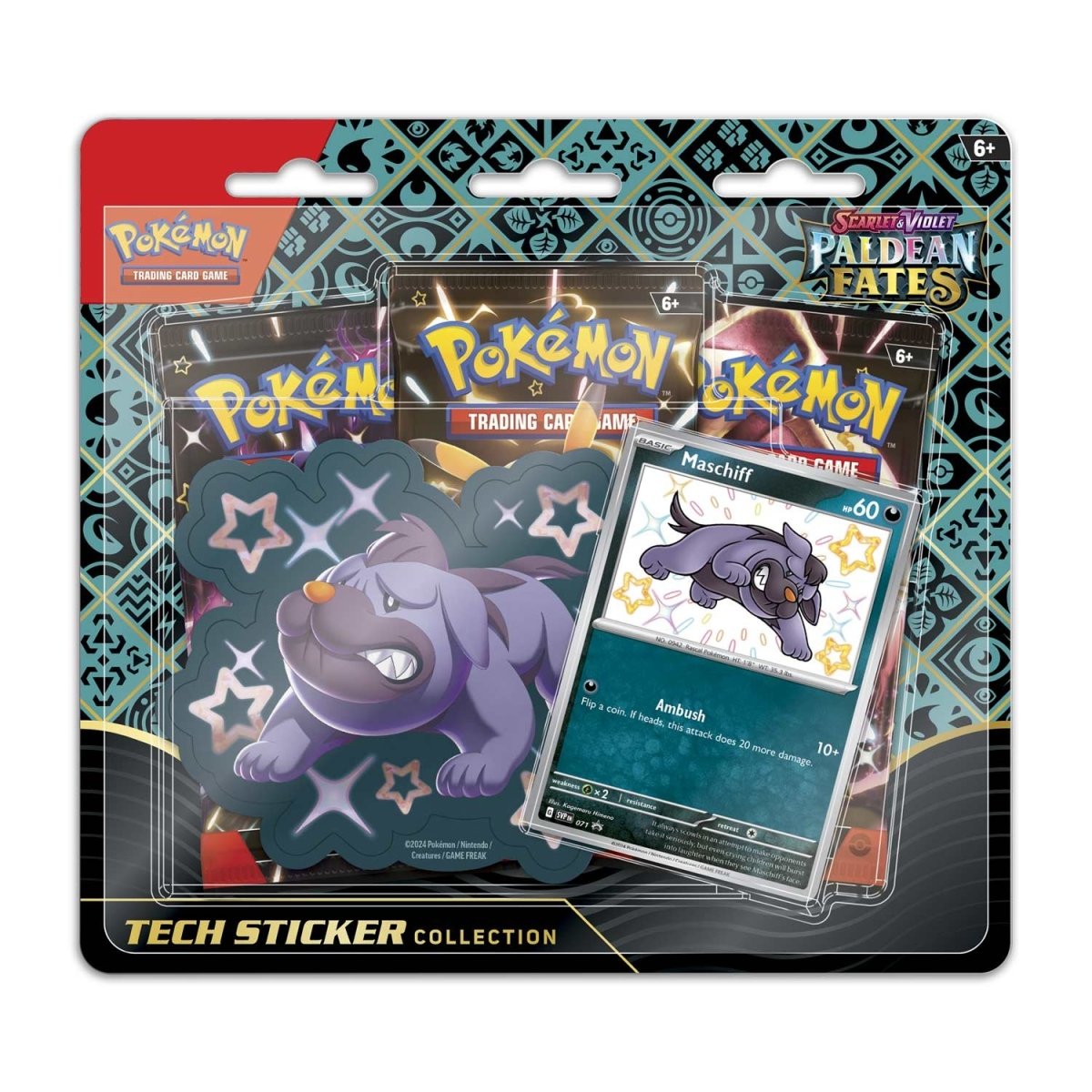 Pokemon TCG: Scarlet & Violet Paldean Fates Tech Sticker Collection (Shiny Maschiff)