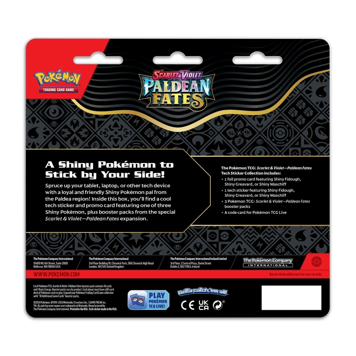 Pokemon TCG: Scarlet & Violet Paldean Fates Tech Sticker Collection (Shiny Maschiff)
