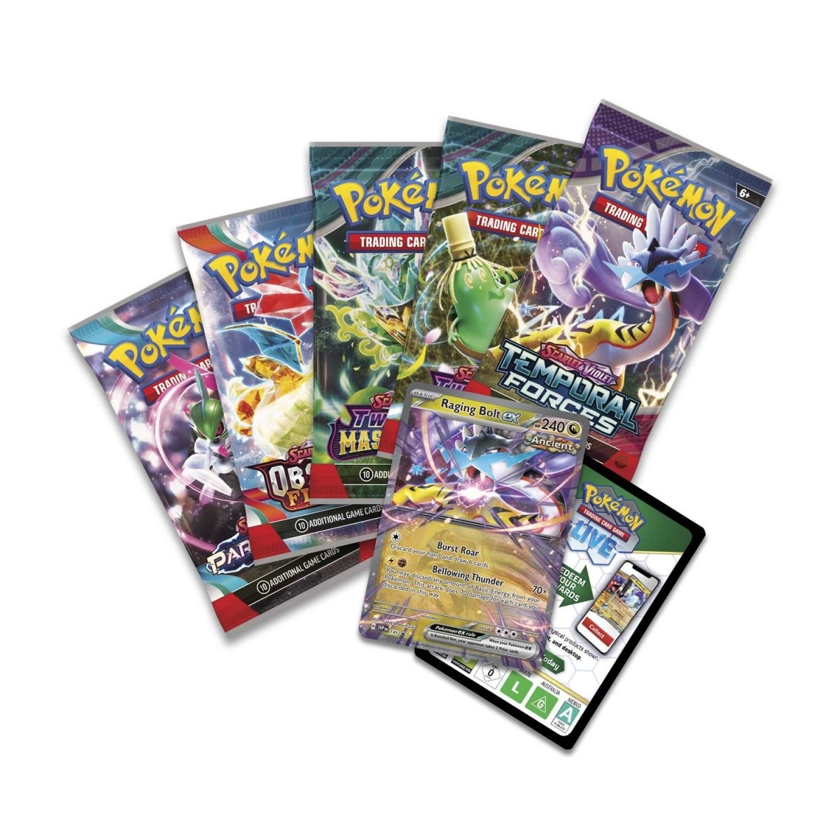 Pokemon TCG Paradox Destinies Tin (Raging Bolt ex)