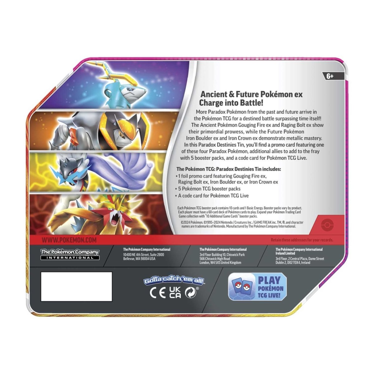 Pokemon TCG Paradox Destinies Tin (Iron Boulder ex)