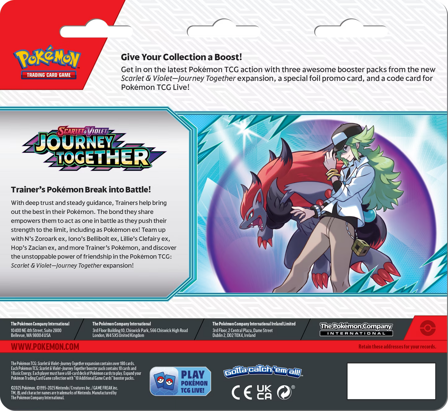 Pokemon Trading Card Game Scarlet and Violet Journey Together Three Booster Blister