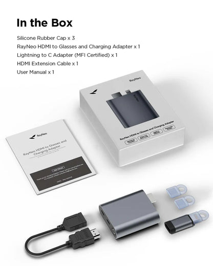 Rayneo HDMI 2.0 To Type C And Charging Adapter AR Glasses