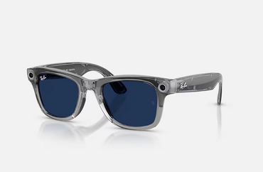 Rayban Meta Wayfarer Gen 2 High Bridge Fit Shiny Transparent Grey Clear/Sapphire Transitions