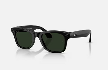 Rayban Meta Wayfarer Gen 2 High Bridge Fit Shiny Black Clear/Graphite Green Transitions