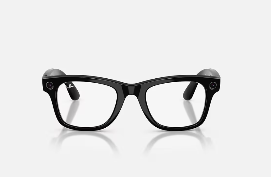 Rayban Meta Wayfarer Gen 2 High Bridge Fit Shiny Black Clear/Graphite Green Transitions