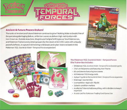 Pokemon TCG Scarlet & Violet - Temporal Forces Elite Trainer Box [Iron Leaves]