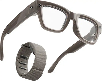 Meta Ray Ban Display & Neural Band AI Glasses With In Lens Display Shiny Frame Standard Band Size 2 Sand